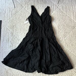 Aritizia Babaton Broadcast Black V-Neck Sleeveless Midi Dress - 100% cotton